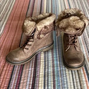 Fur lined ankle boots